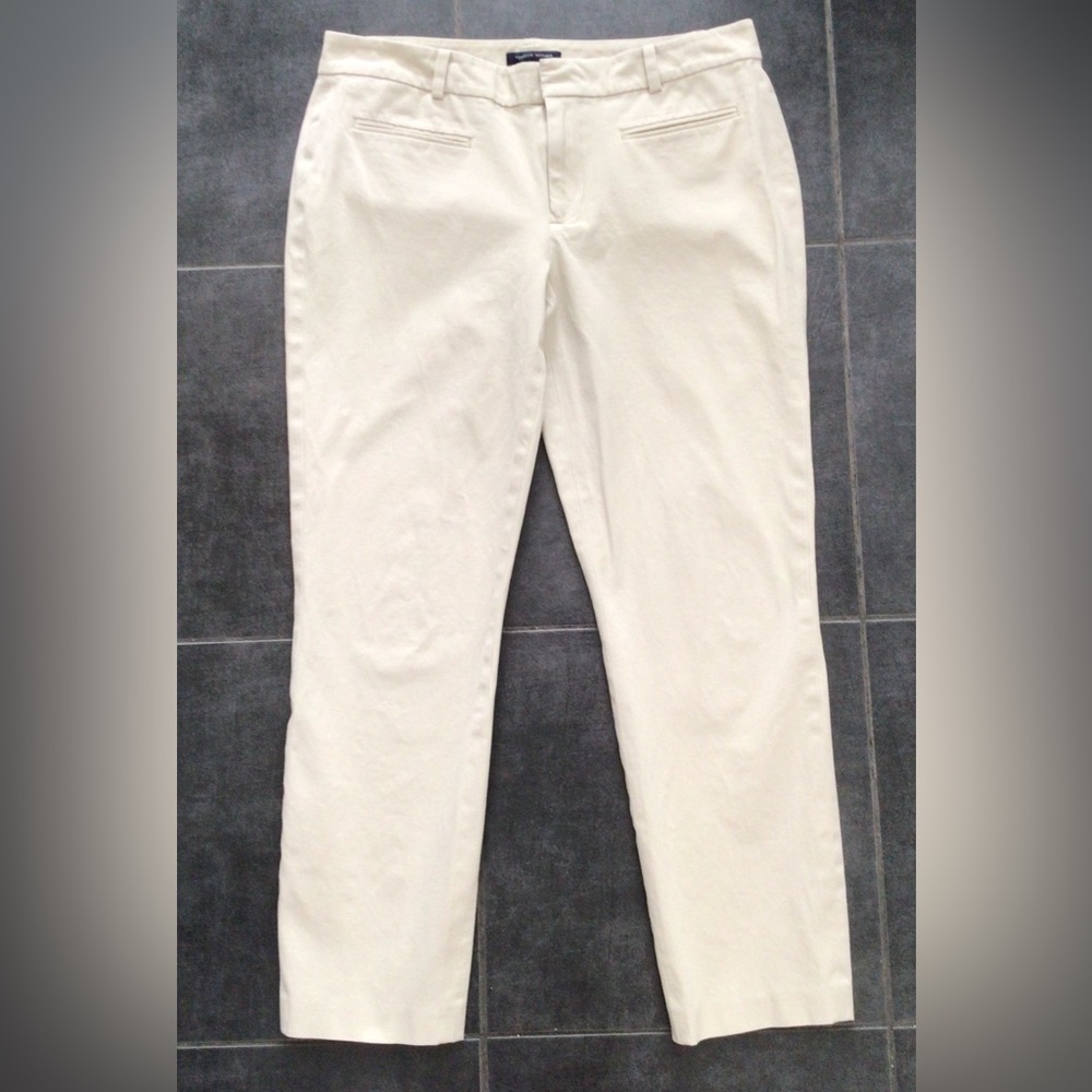 TOMMY HILFIGER Ivory Stretch Ankle Pants - US 6